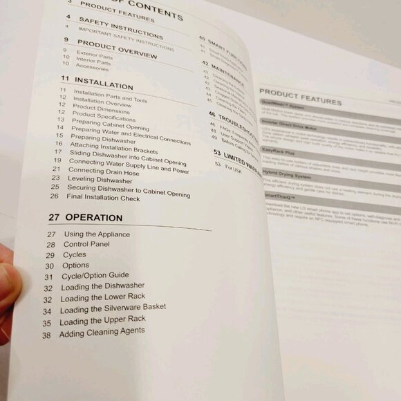 LG Owner's Manual Dishwasher LDF554 LDB454 English and Spanish - Picture 2 of 3